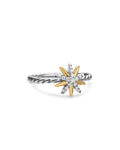 David Yurman Two Tone Starburst Diamond Cable Ring