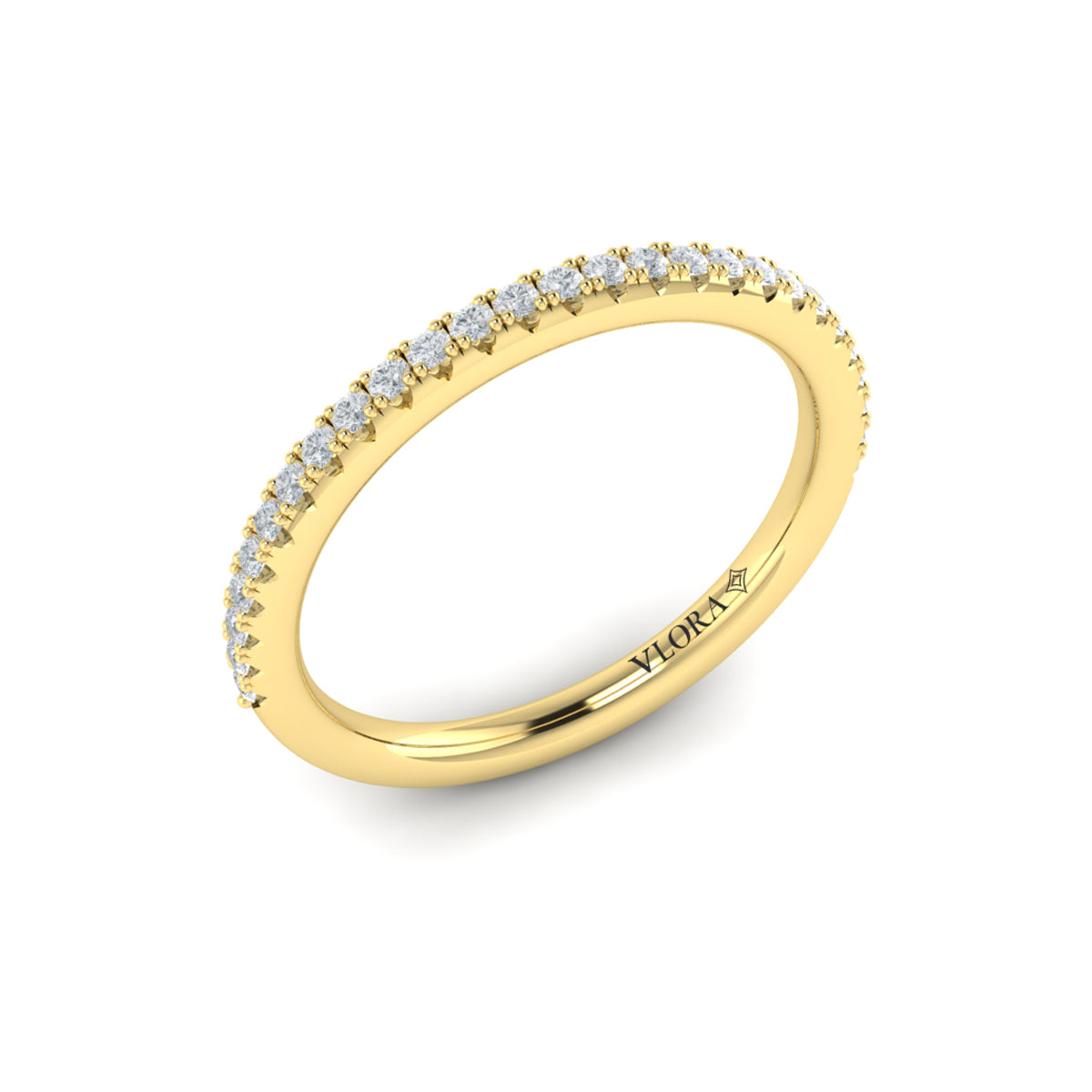 Vlora Yellow Gold Petite Diamond Wedding Band