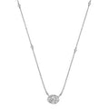 Simon G White Gold Oval Diamond Pendant and Bezel Station Necklace