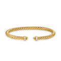 David Yurman Yellow Gold Cablespira Flex Bracelet with Diamonds