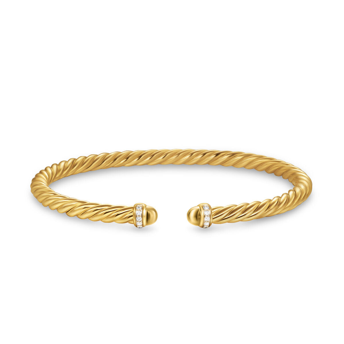 David Yurman Yellow Gold Cablespira Flex Bracelet with Diamonds