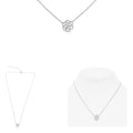 White Gold Diamond Flower Pendant Necklace