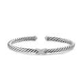 David Yurman Sterling Silver Cable Flex X Diamond Center Station
