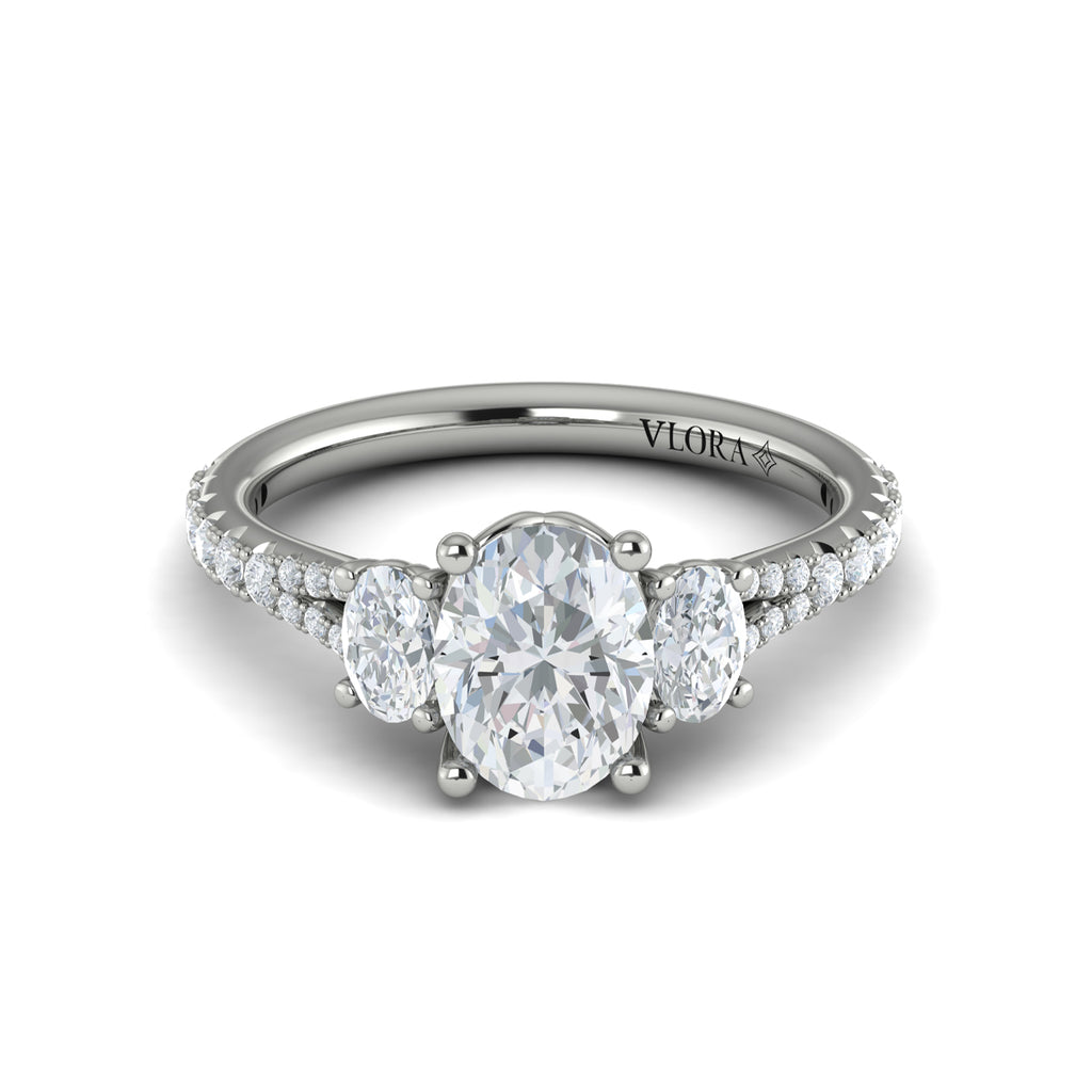 Vlora Diamond Split Shank Engagement Ring Mounting