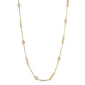 Roberto Coin Yellow Gold Diamonds By The Inch Bar and Bezel Station Necklace