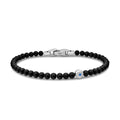 David Yurman Sterling Silver Black Onyx Evil Eye Spiritual Bead Bracelet with Sapphire