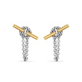 David Yurman Sterling Silver and Yellow Gold Mercer Petite Toggle Earrings