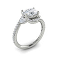 Vlora White Gold Diamond East-West Bypass Engagement Ring Mounting