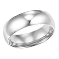 White Gold Low Dome Comfort Wedding Band