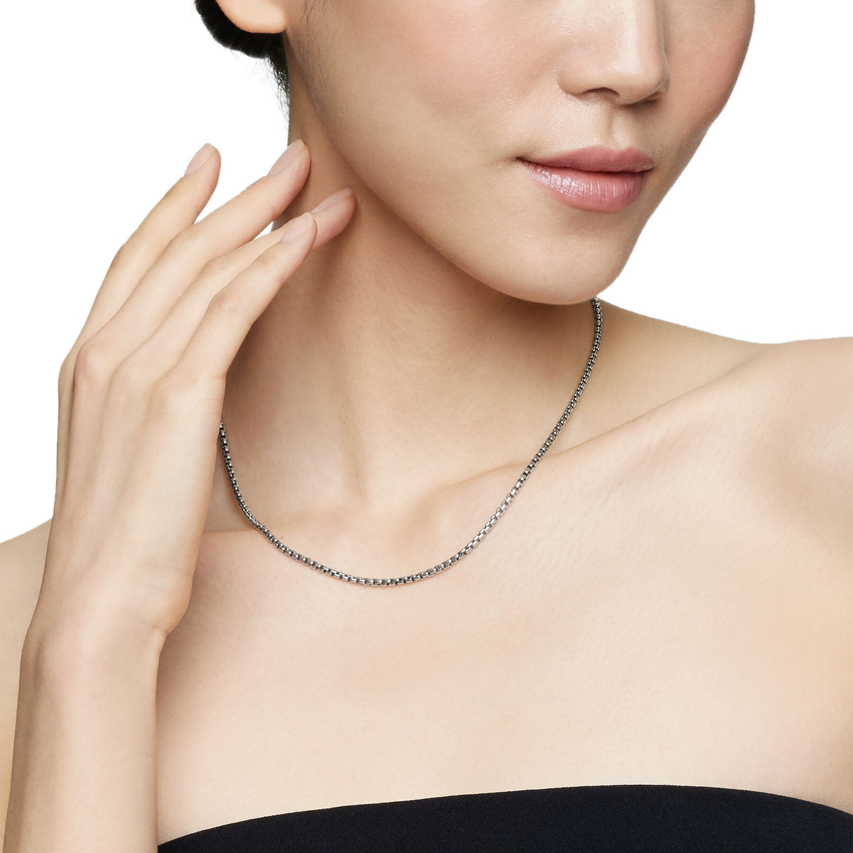 David Yurman Sterling Silver and Yellow Gold Box Chain