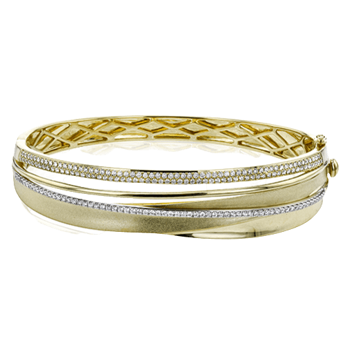 Bangle in 18K Gold with Diamonds - Simon G. Jewelry