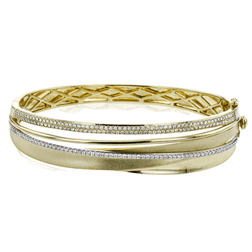 Bangle in 18K Gold with Diamonds - Simon G. Jewelry