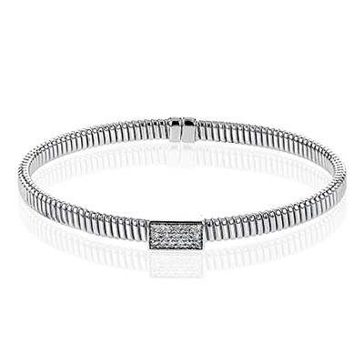 Bangle in 18K Gold with Diamonds - Simon G. Jewelry