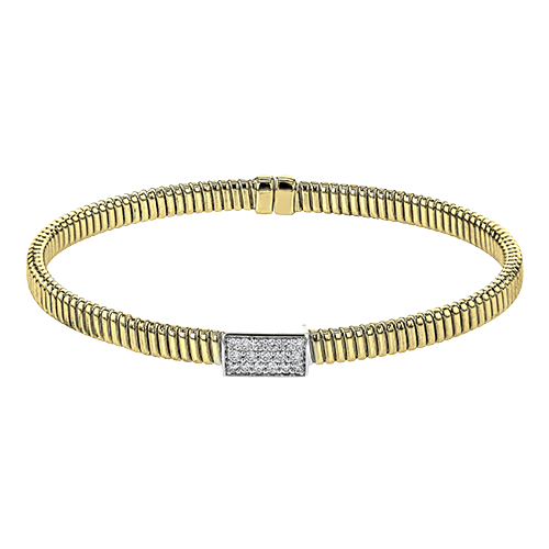 Bangle in 18K Gold with Diamonds - Simon G. Jewelry