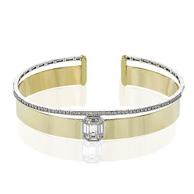 Bangle in 18K Gold with Diamonds - Simon G. Jewelry