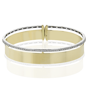 Bangle in 18k Gold with Diamonds - Simon G. Jewelry