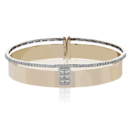 Bangle in 18K Gold with Diamonds - Simon G. Jewelry