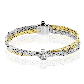 Bangle in 18k Gold with Diamonds - Simon G. Jewelry