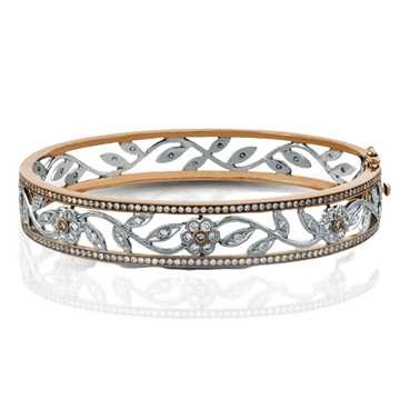 Bangle in 18k Gold with Diamonds - Simon G. Jewelry