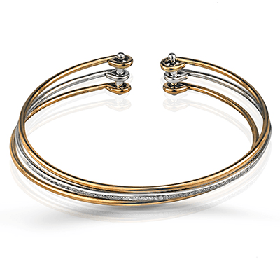 Bangle in 18k Gold with Diamonds - Simon G. Jewelry