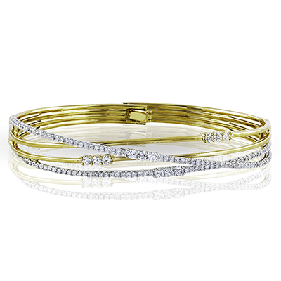 Bangle in 18k Gold with Diamonds - Simon G. Jewelry