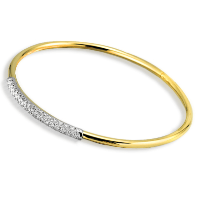 Bangle in 18k Gold with Diamonds - Simon G. Jewelry