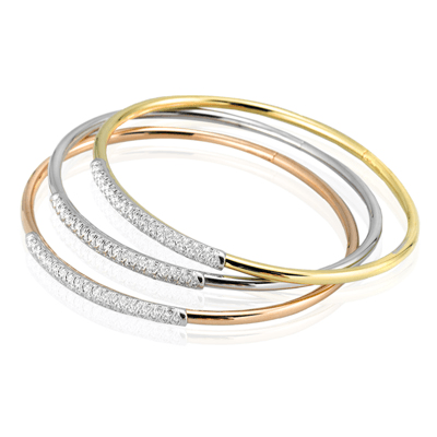 Bangle in 18k Gold with Diamonds - Simon G. Jewelry