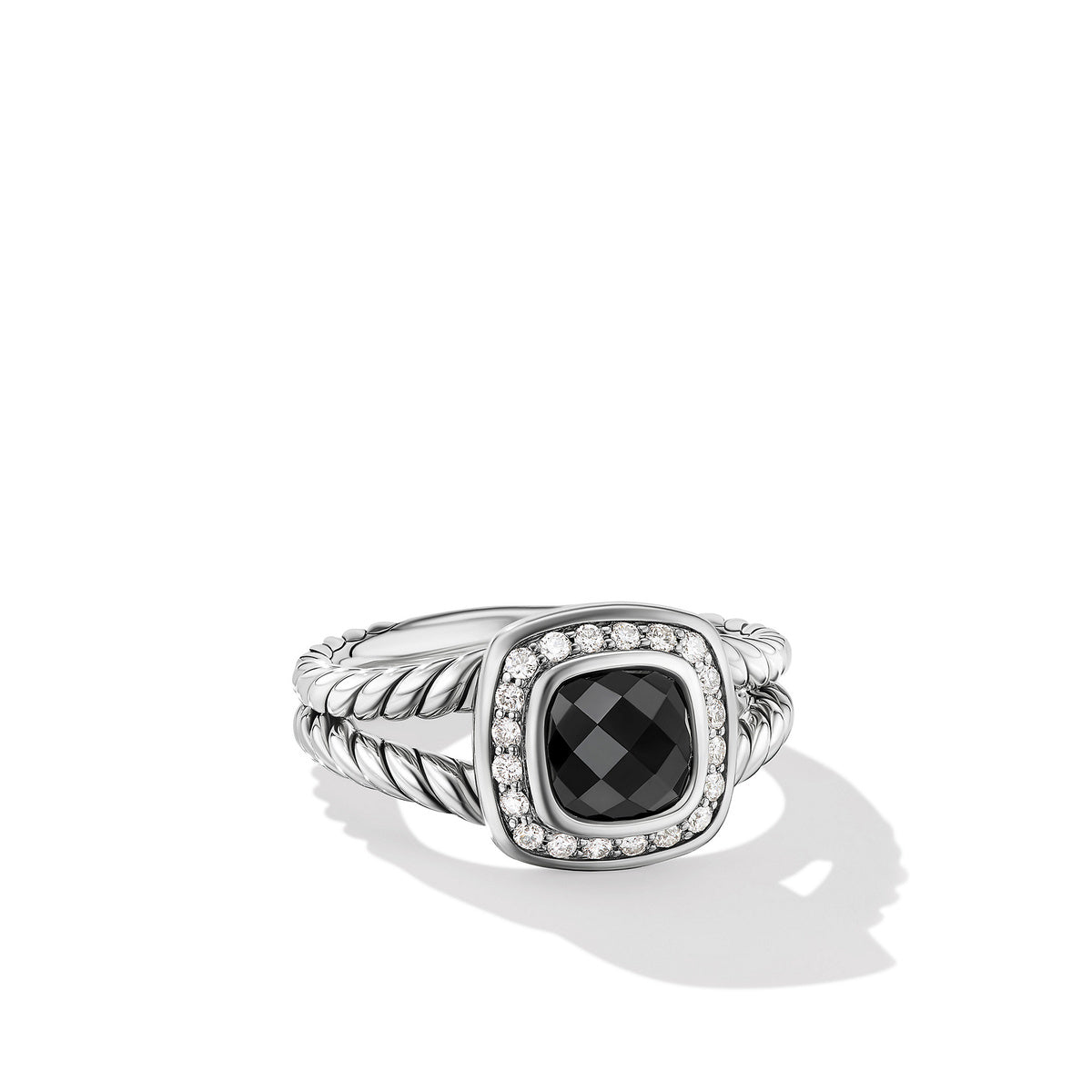 David Yurman Sterling Silver Petite Albion Black Onyx Ring