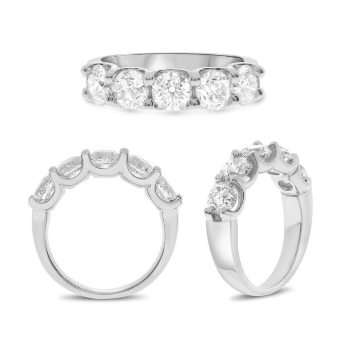 Platinum Five Stone Anniversary Band