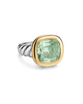 David Yurman Silver and Gold Mercer Prasiolite Ring