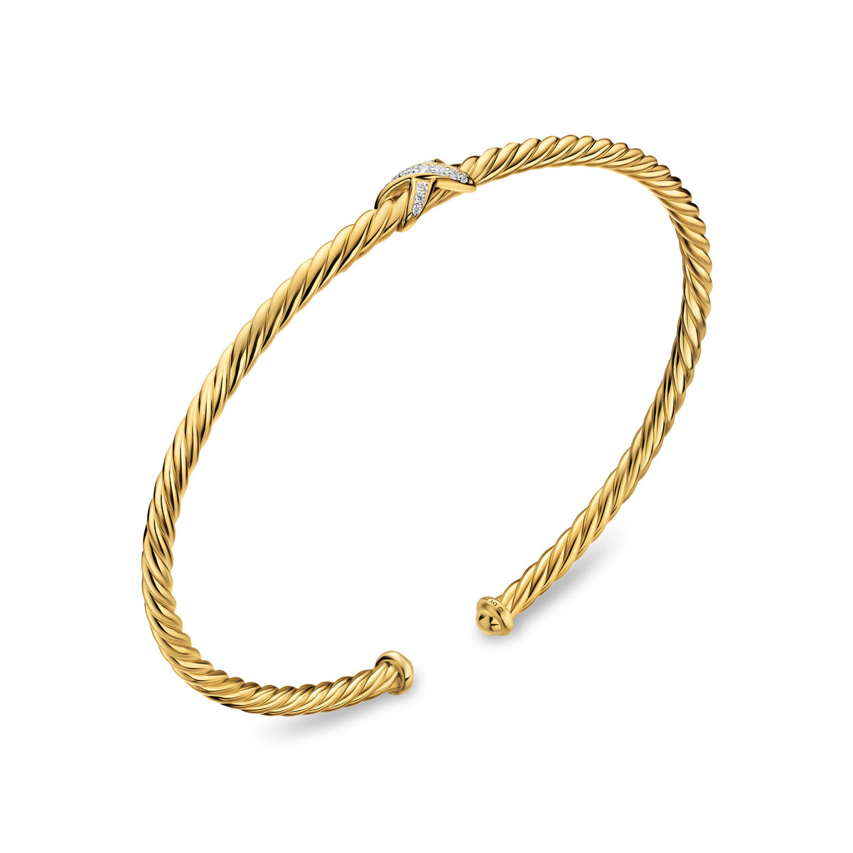 David Yurman Yellow Gold Micro Cablespira Flex Petite X Bracelet