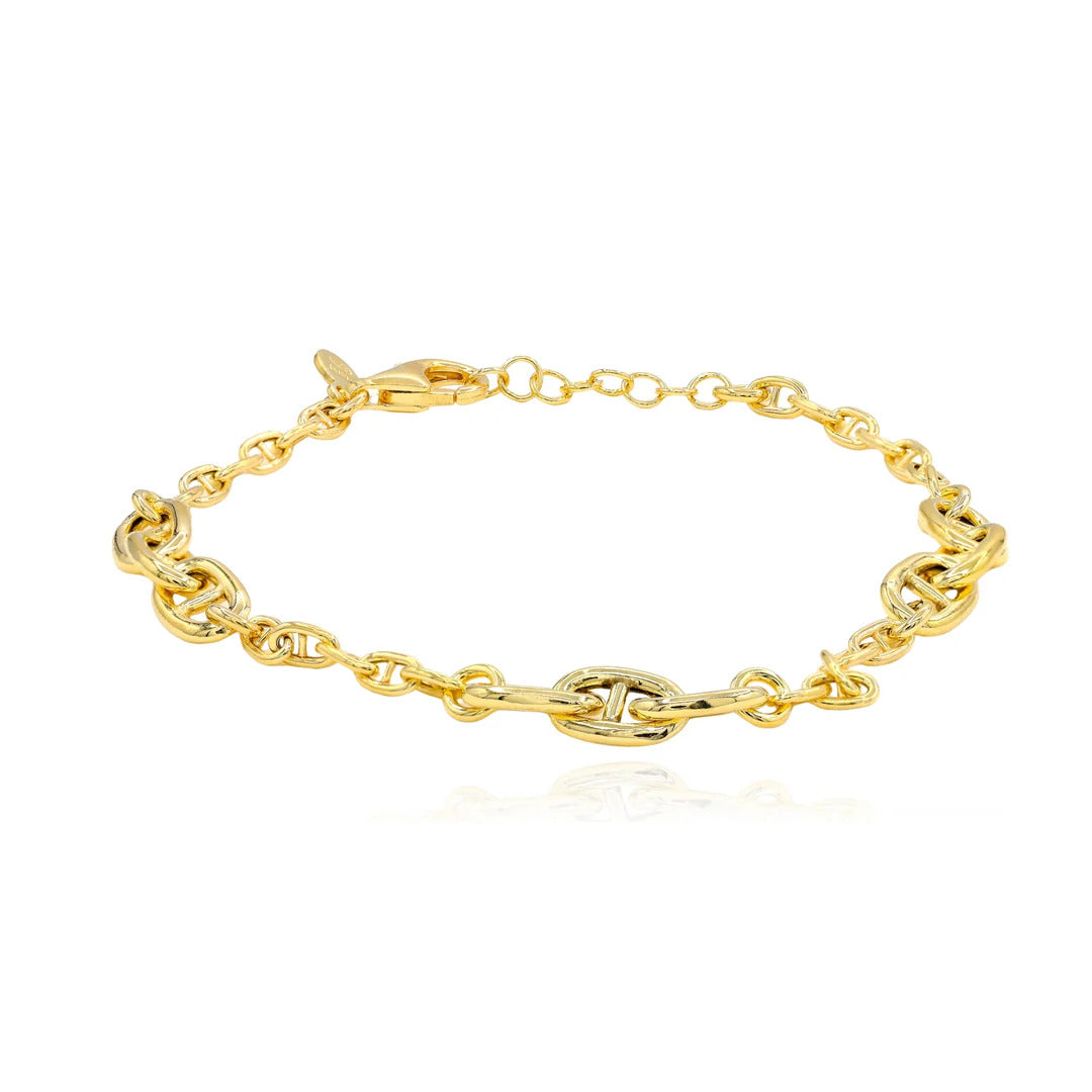 Yellow Gold-Plated Anchor Link Bracelet