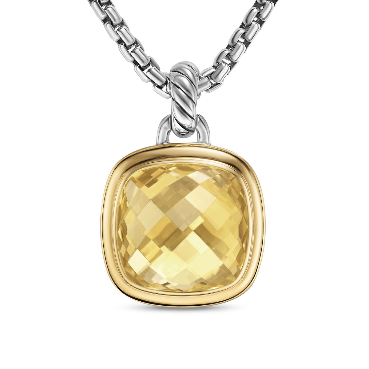 David Yurman Sterling Silver and Yellow Gold Albion Champagne Citrine Enhancer