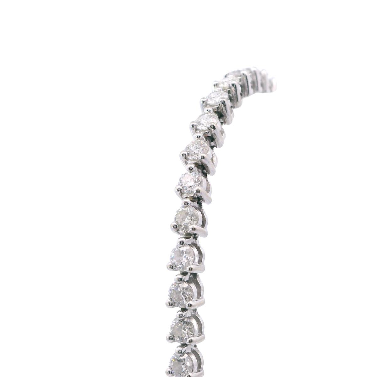 White Gold Three Prong Diamond Tennis Bracelet