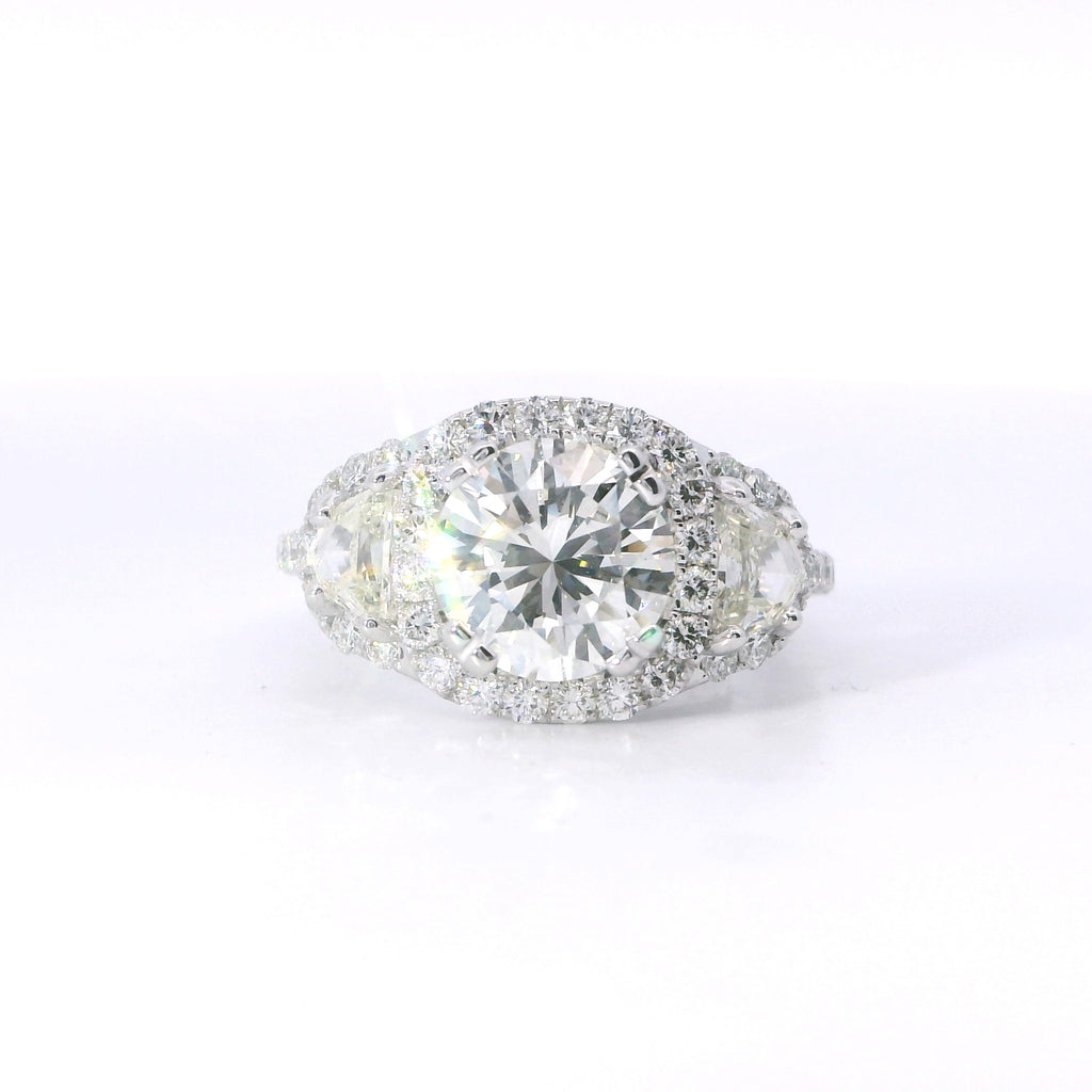 Estate White Gold Fancy Diamond Engagement Ring