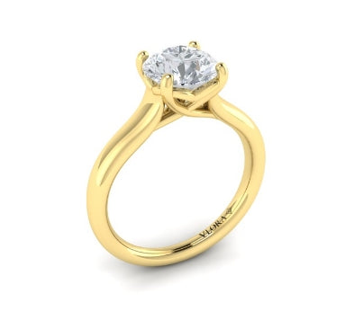 Vlora Yellow Gold Solitaire Engagement Ring Mounting