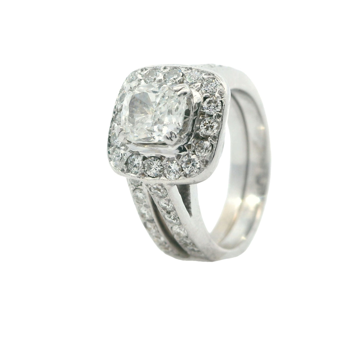 Estate White Gold Diamond Wedding Set