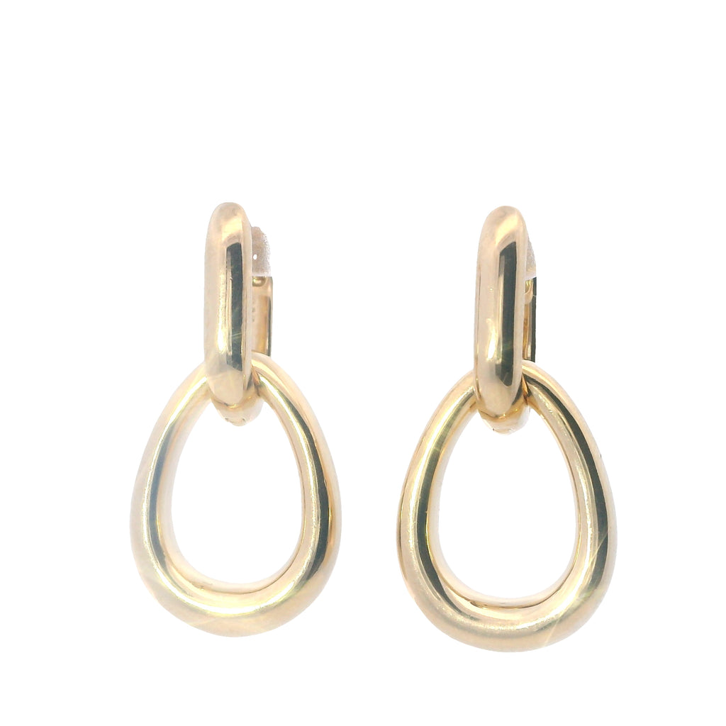 Yellow Gold Plated Sterling Silver Door Knocker Drop Earrings