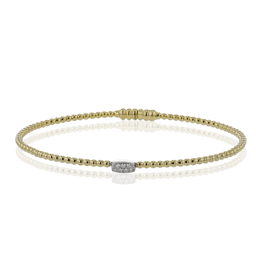 Beaded Bangle in 18k Gold with Diamonds - Simon G. Jewelry