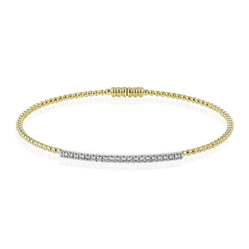 Beaded Bangle in 18k Gold with Diamonds - Simon G. Jewelry