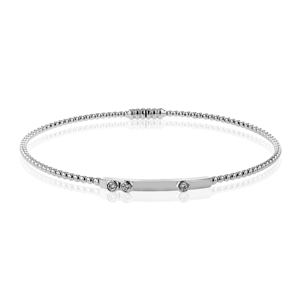 Beaded Bangle in 18k Gold with Diamonds - Simon G. Jewelry