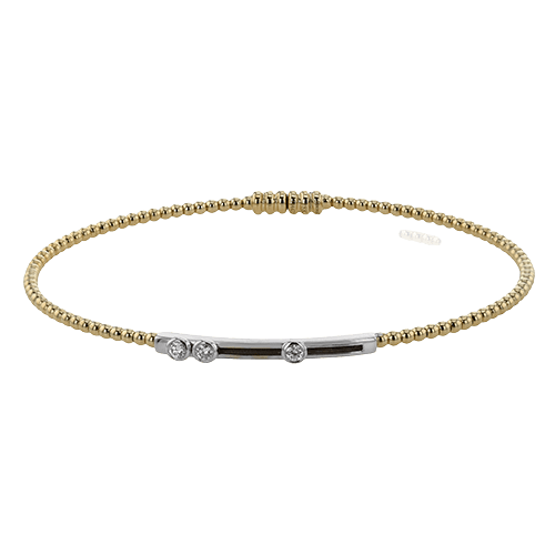 Beaded Bangle in 18k Gold with Diamonds - Simon G. Jewelry