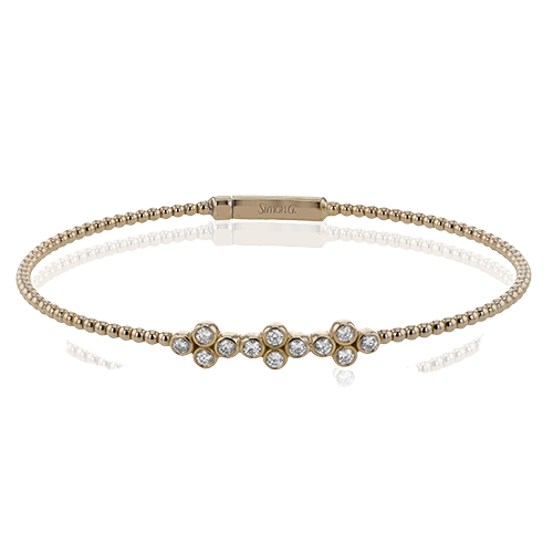 Beaded Bangle in 18k Gold with Diamonds - Simon G. Jewelry