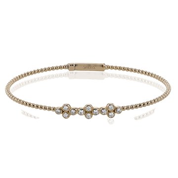 Beaded Bangle in 18k Gold with Diamonds - Simon G. Jewelry