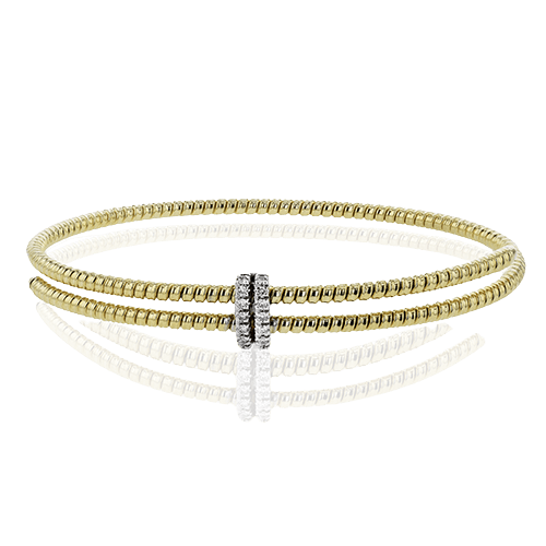 Beaded Bangle in 18k Gold With Diamonds - Simon G. Jewelry