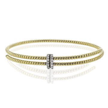 Beaded Bangle in 18k Gold With Diamonds - Simon G. Jewelry