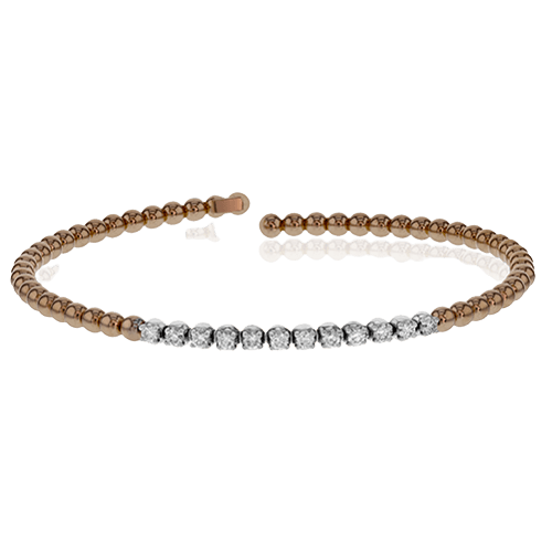 Beaded Bangle in 18k Gold with Diamonds - Simon G. Jewelry