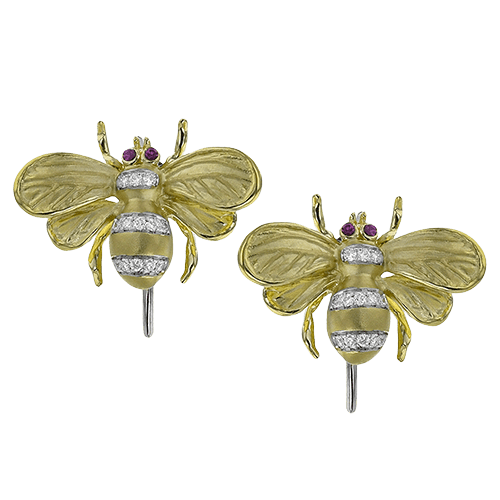 Bee Earrings in 18k Gold with Diamonds - Simon G. Jewelry