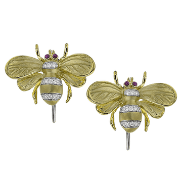 Bee Earrings in 18k Gold with Diamonds - Simon G. Jewelry