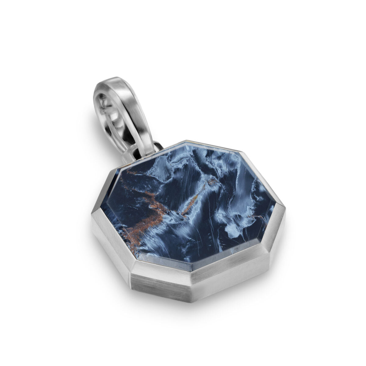 David Yurman Sterling Silver Faceted Pietersite Amulet Enhancer